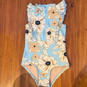 Mott50 Light Blue and Peach Floral One-Piece Swim